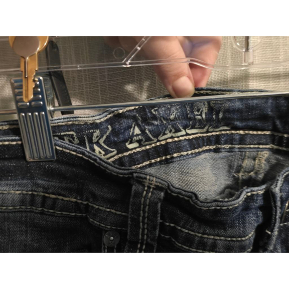 Men's Axel Slim Boot Jeans Size 36x32 Blue Denim - Picture 6 of 9